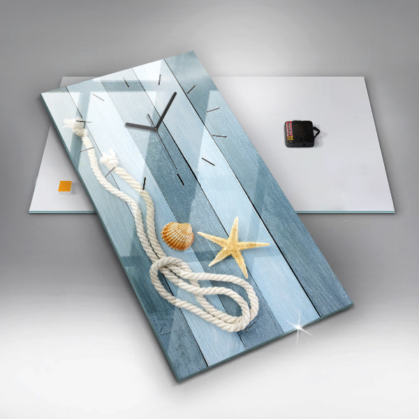 Horloge rectangulaire verticale Planches, rayures et coque