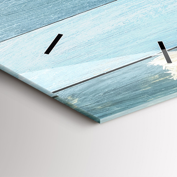 Horloge rectangulaire verticale Planches, rayures et coque