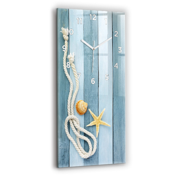 Horloge rectangulaire verticale Planches, rayures et coque