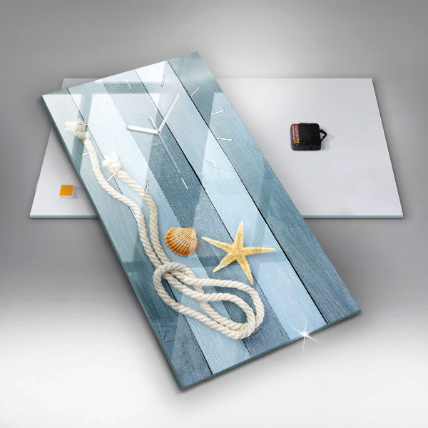 Horloge rectangulaire verticale Planches, rayures et coque