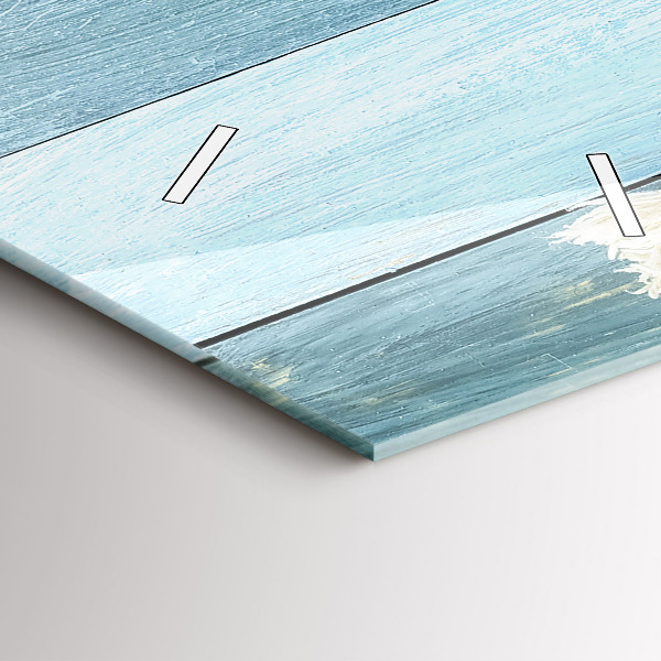 Horloge rectangulaire verticale Planches, rayures et coque