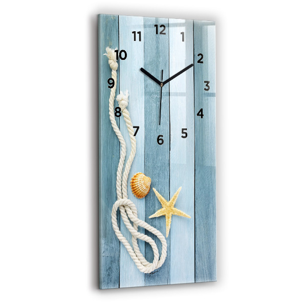 Horloge rectangulaire verticale Planches, rayures et coque