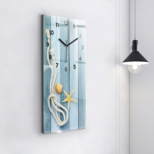 Horloge rectangulaire verticale Planches, rayures et coque