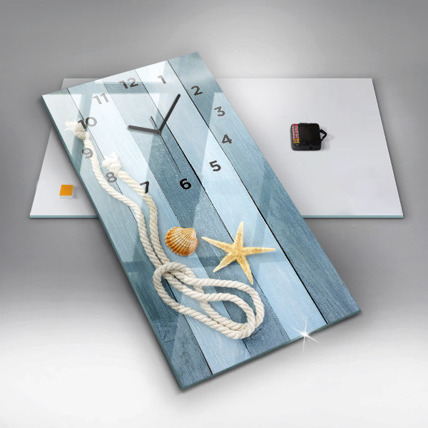 Horloge rectangulaire verticale Planches, rayures et coque