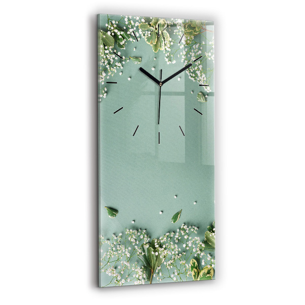 Horloge rectangulaire verticale Fleurs délicates