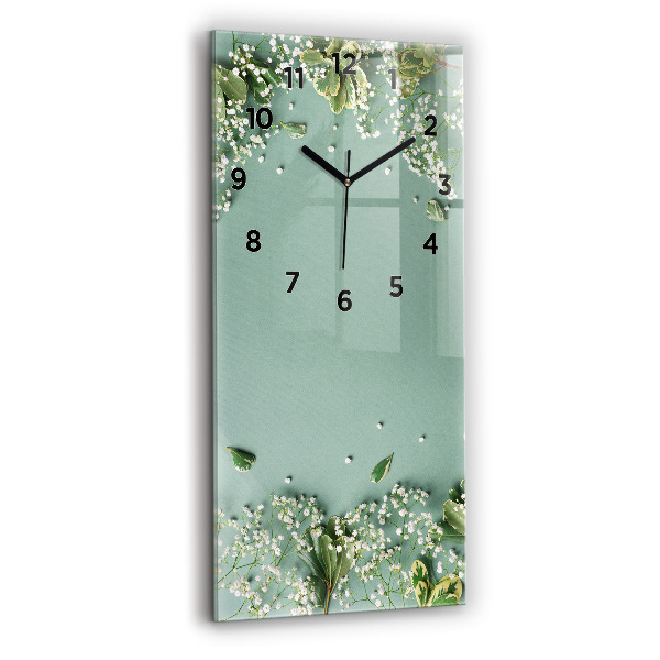Horloge rectangulaire verticale Fleurs délicates