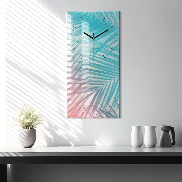 Horloge rectangulaire verticale Palmier tropical