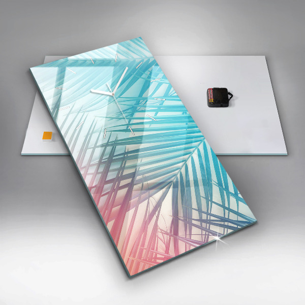 Horloge rectangulaire verticale Palmier tropical