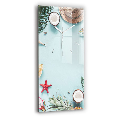 Horloge rectangulaire verticale 'Composition d''été'