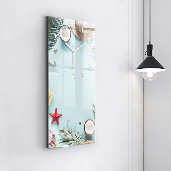 Horloge rectangulaire verticale 'Composition d''été'