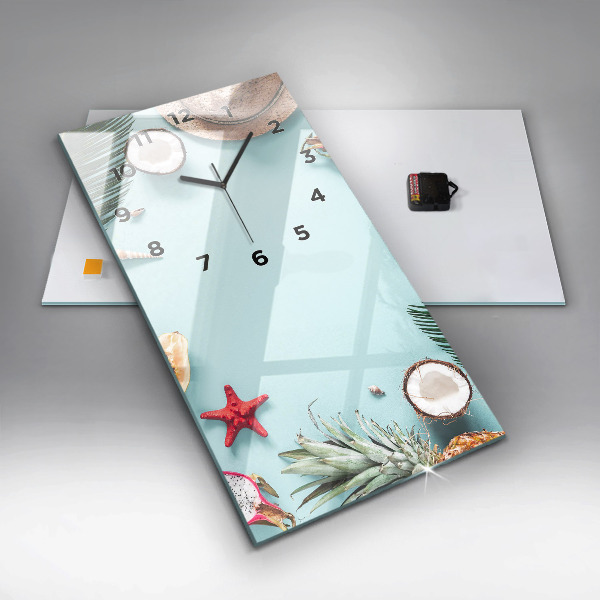 Horloge rectangulaire verticale 'Composition d''été'