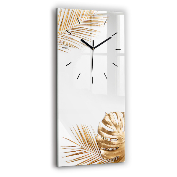 Horloge rectangulaire verticale feuilles tropicales