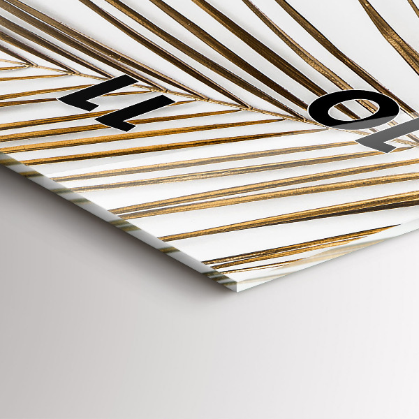 Horloge rectangulaire verticale feuilles tropicales