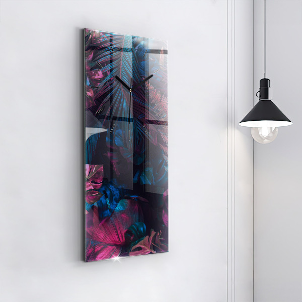 Horloge rectangulaire verticale Fleurs exotiques