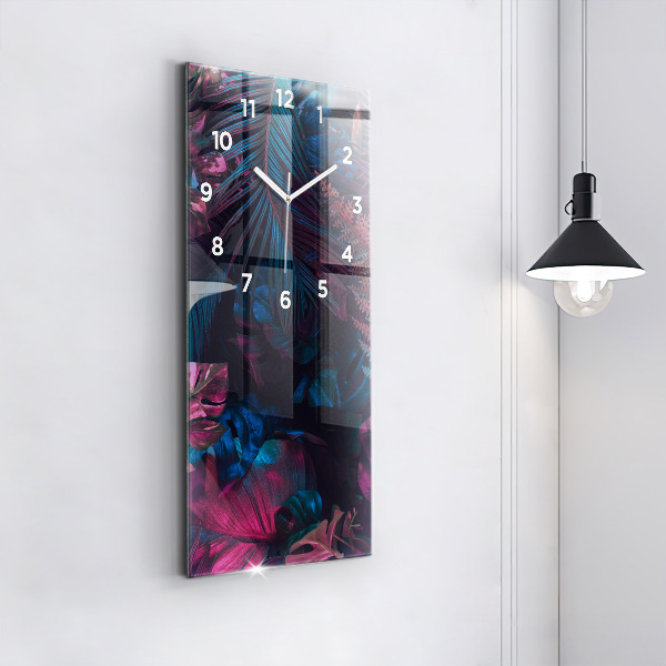 Horloge rectangulaire verticale Fleurs exotiques