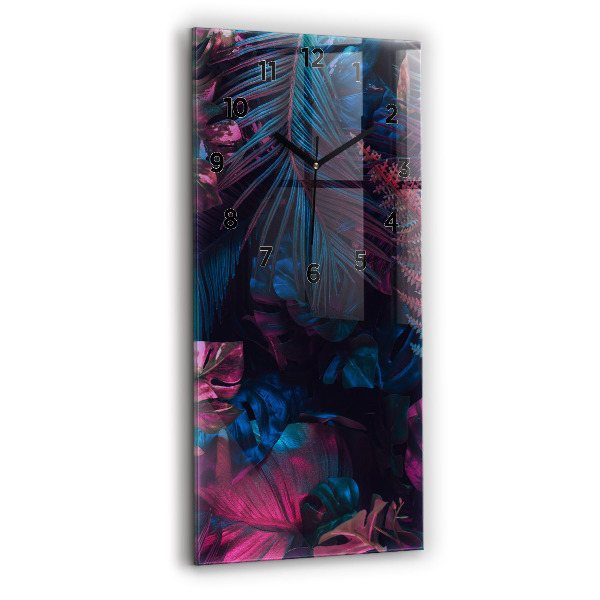 Horloge rectangulaire verticale Fleurs exotiques