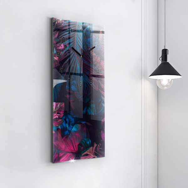 Horloge rectangulaire verticale Fleurs exotiques