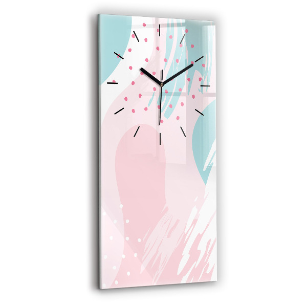 Horloge rectangulaire verticale Abstraction pastel