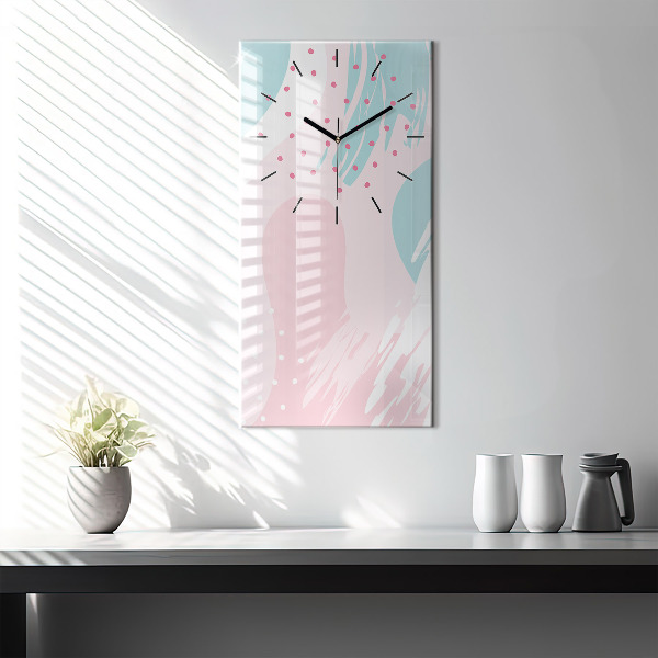 Horloge rectangulaire verticale Abstraction pastel