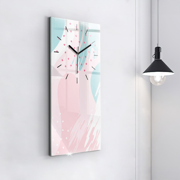 Horloge rectangulaire verticale Abstraction pastel