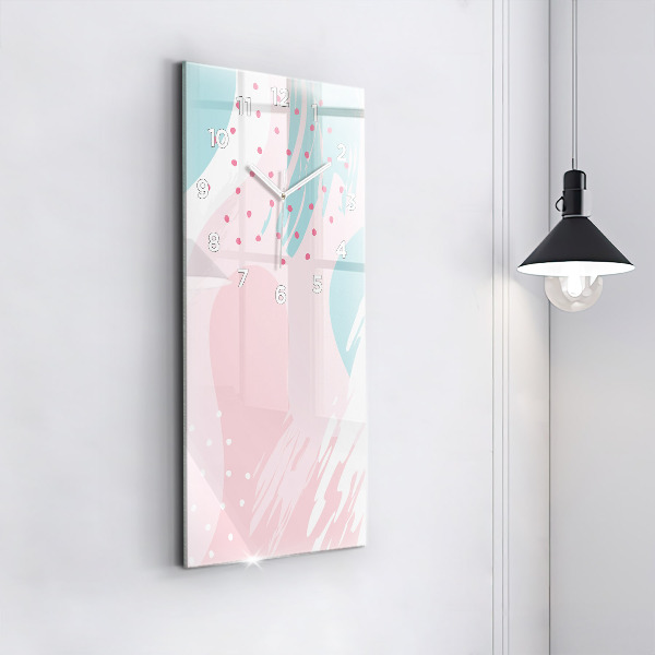 Horloge rectangulaire verticale Abstraction pastel