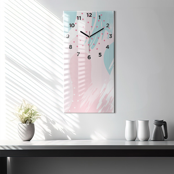 Horloge rectangulaire verticale Abstraction pastel