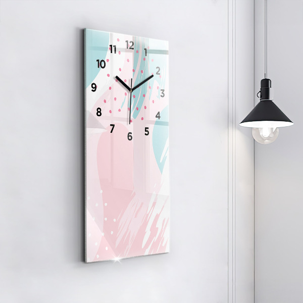Horloge rectangulaire verticale Abstraction pastel