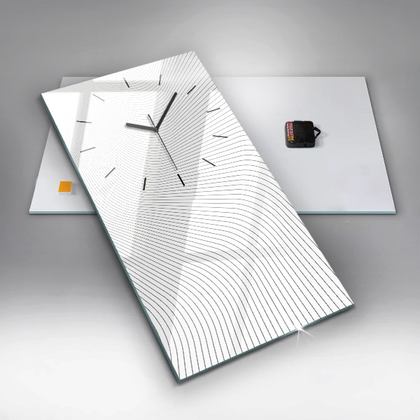 Horloge rectangulaire verticale 'Lignes d''abstraction'