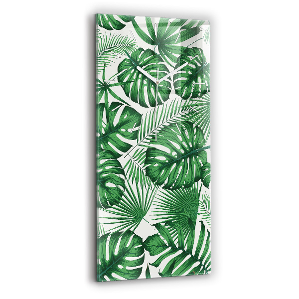 Horloge rectangulaire verticale Feuilles de Monstera