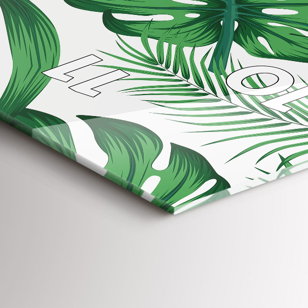 Horloge rectangulaire verticale Feuilles de Monstera