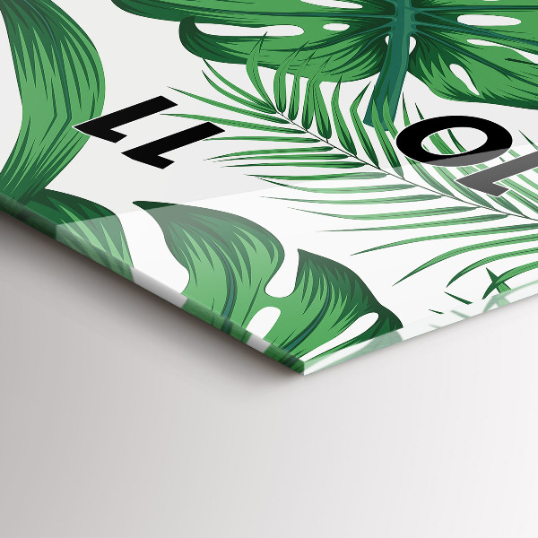 Horloge rectangulaire verticale Feuilles de Monstera