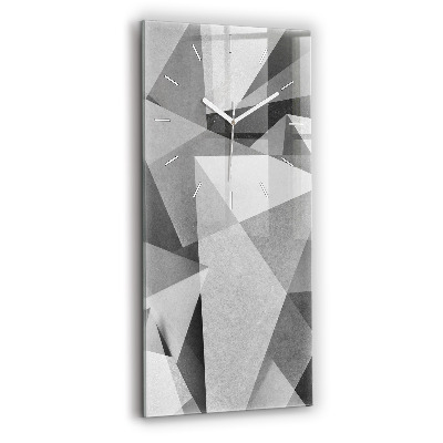 Horloge rectangulaire verticale Abstraction géométrique grise