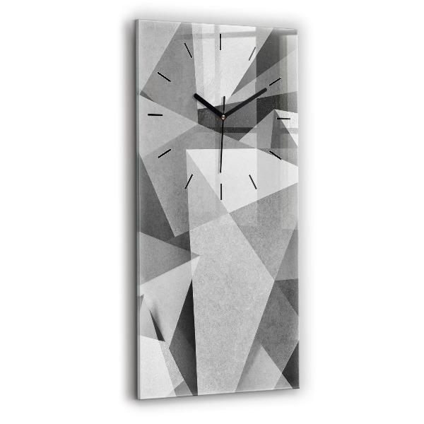 Horloge rectangulaire verticale Abstraction géométrique grise