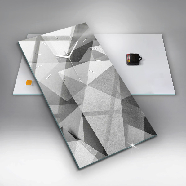 Horloge rectangulaire verticale Abstraction géométrique grise
