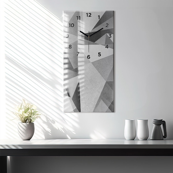 Horloge rectangulaire verticale Abstraction géométrique grise