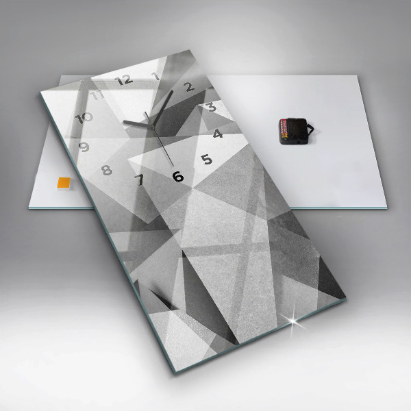 Horloge rectangulaire verticale Abstraction géométrique grise