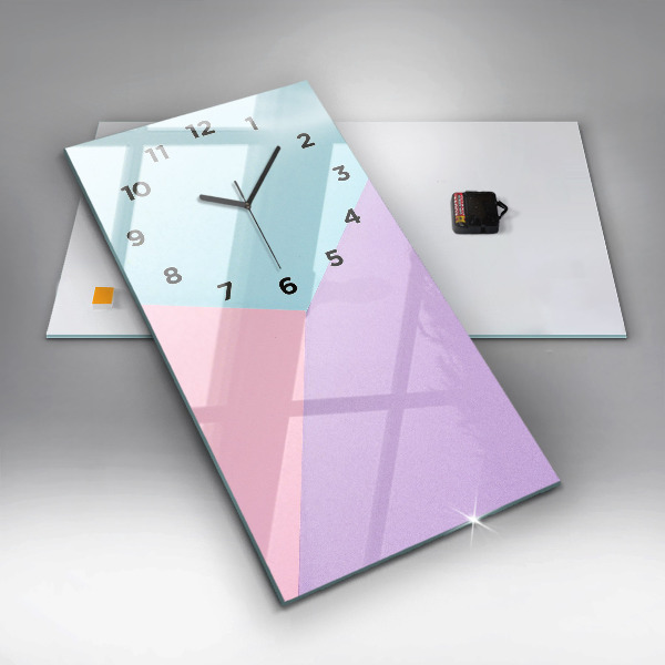 Horloge rectangulaire verticale Motif pastel