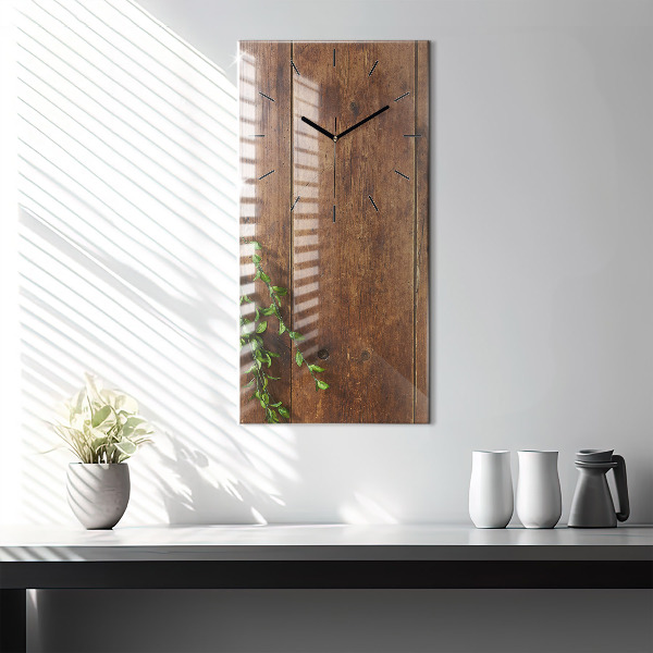 Horloge rectangulaire verticale Bois rustique