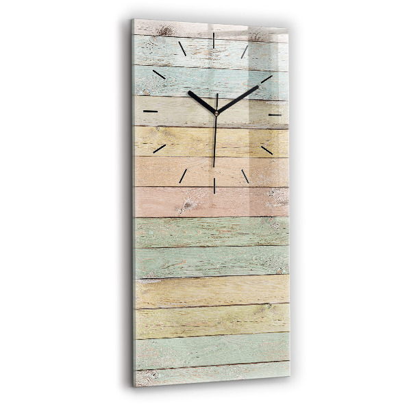 Horloge rectangulaire verticale Des planches colorées