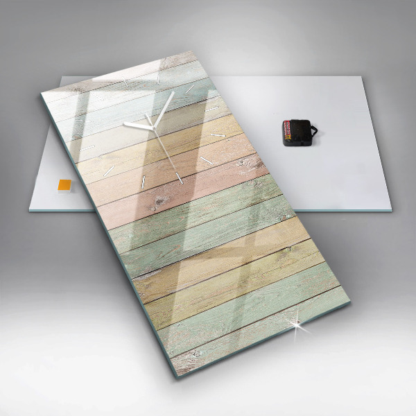 Horloge rectangulaire verticale Des planches colorées
