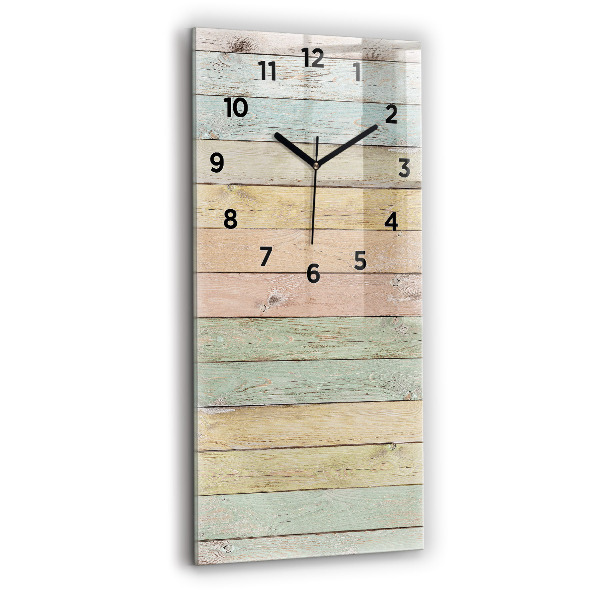 Horloge rectangulaire verticale Des planches colorées