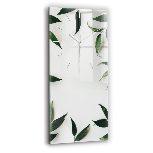 Horloge rectangulaire verticale Cadre de feuille