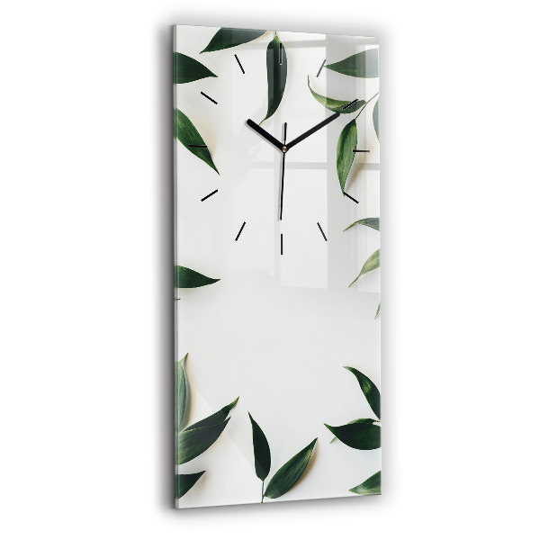 Horloge rectangulaire verticale Cadre de feuille