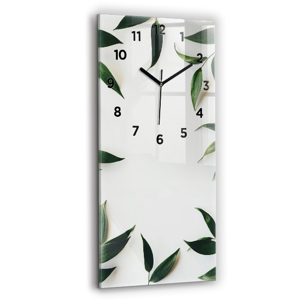 Horloge rectangulaire verticale Cadre de feuille