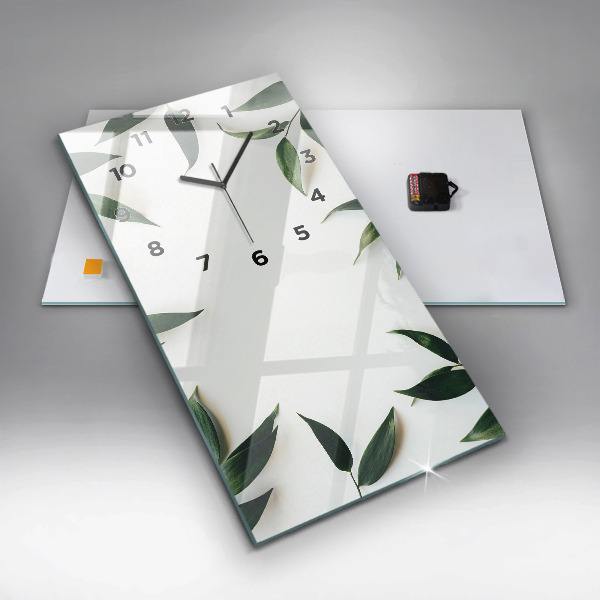 Horloge rectangulaire verticale Cadre de feuille