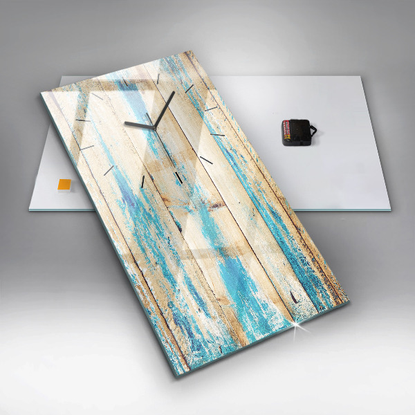 Horloge rectangulaire verticale Bois rayé