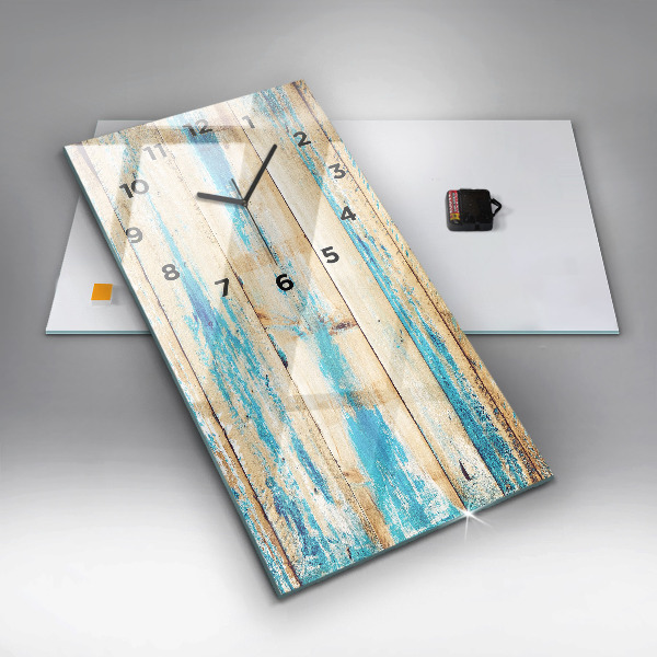 Horloge rectangulaire verticale Bois rayé