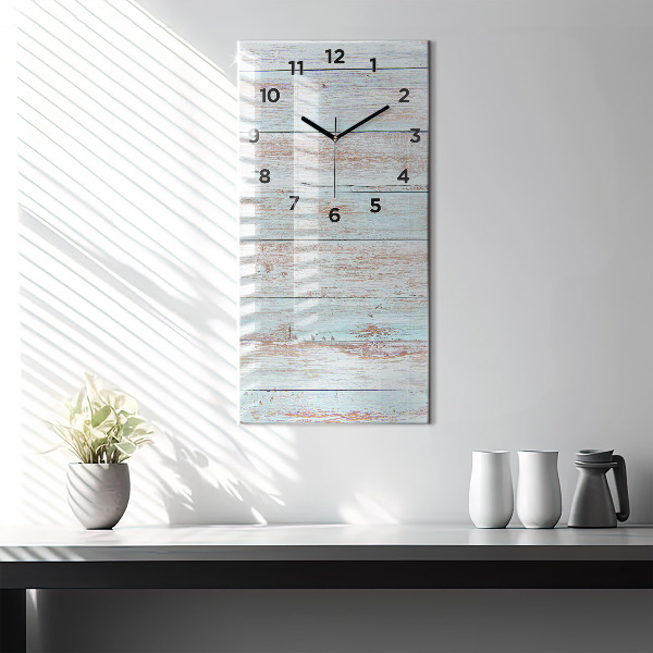 Horloge rectangulaire verticale Bois pastel