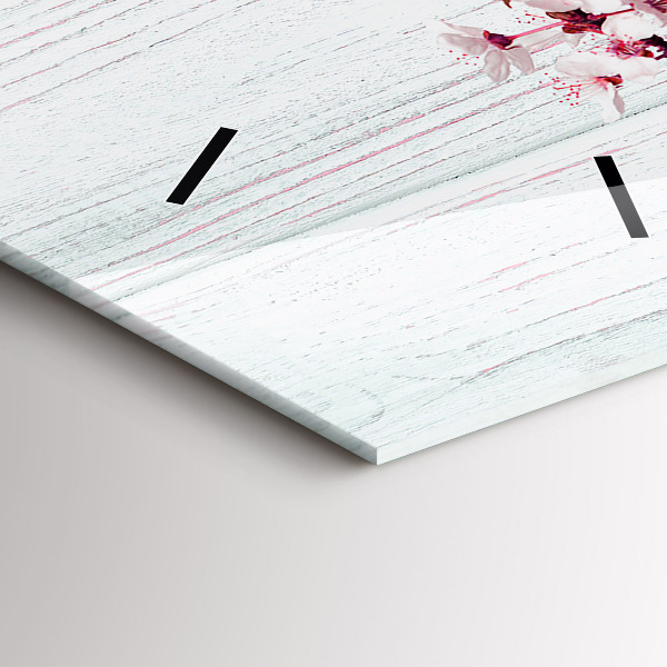 Horloge rectangulaire verticale Fleurs de printemps