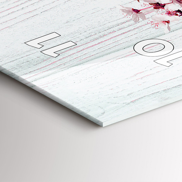 Horloge rectangulaire verticale Fleurs de printemps